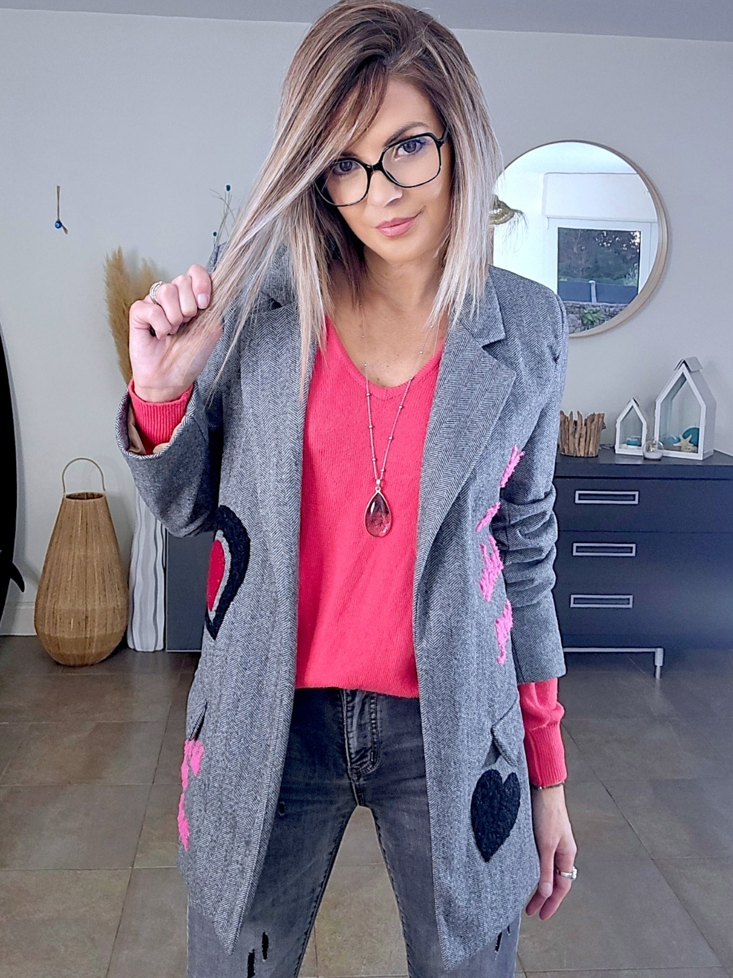 Veste tags en chevron