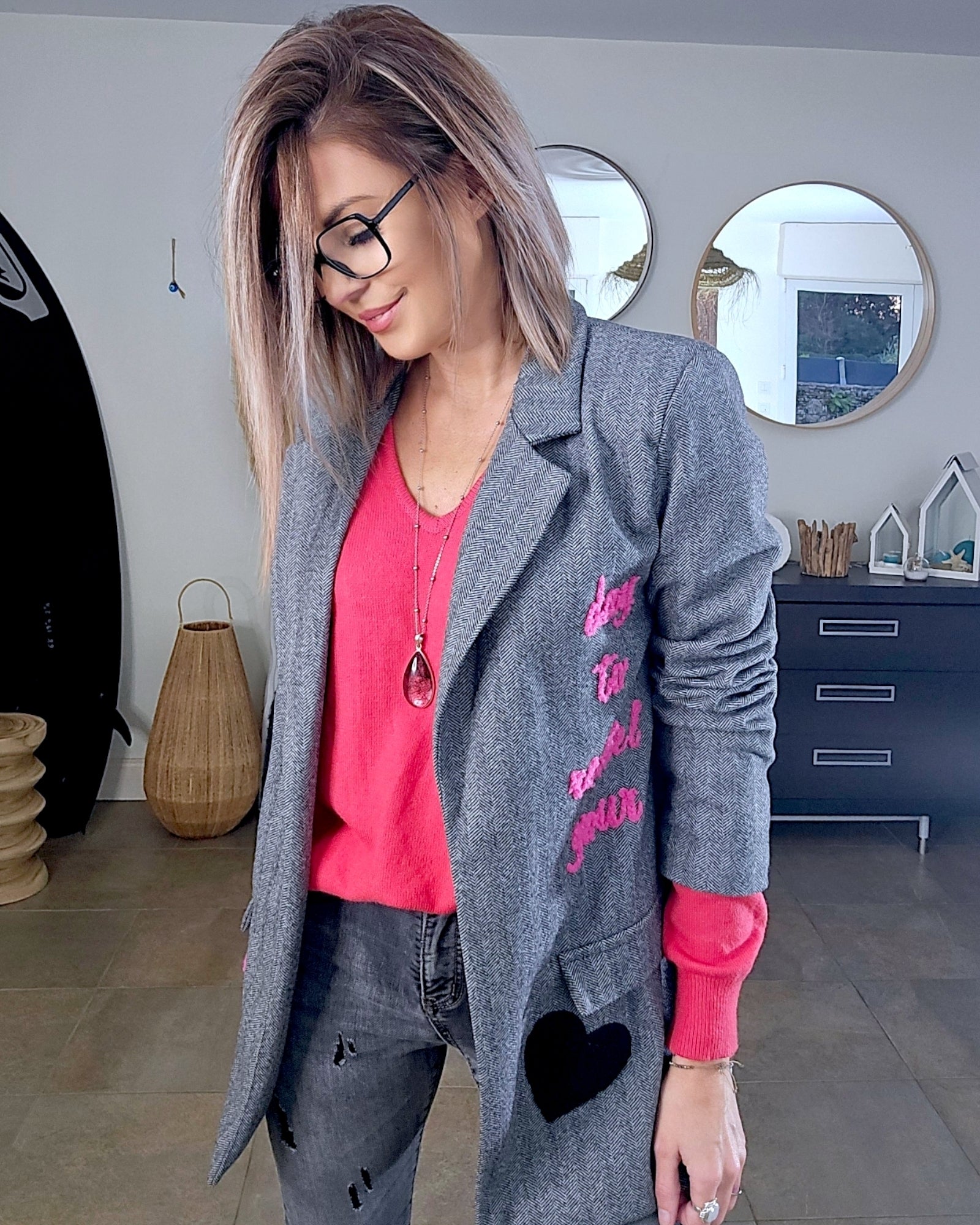 Veste tags en chevron