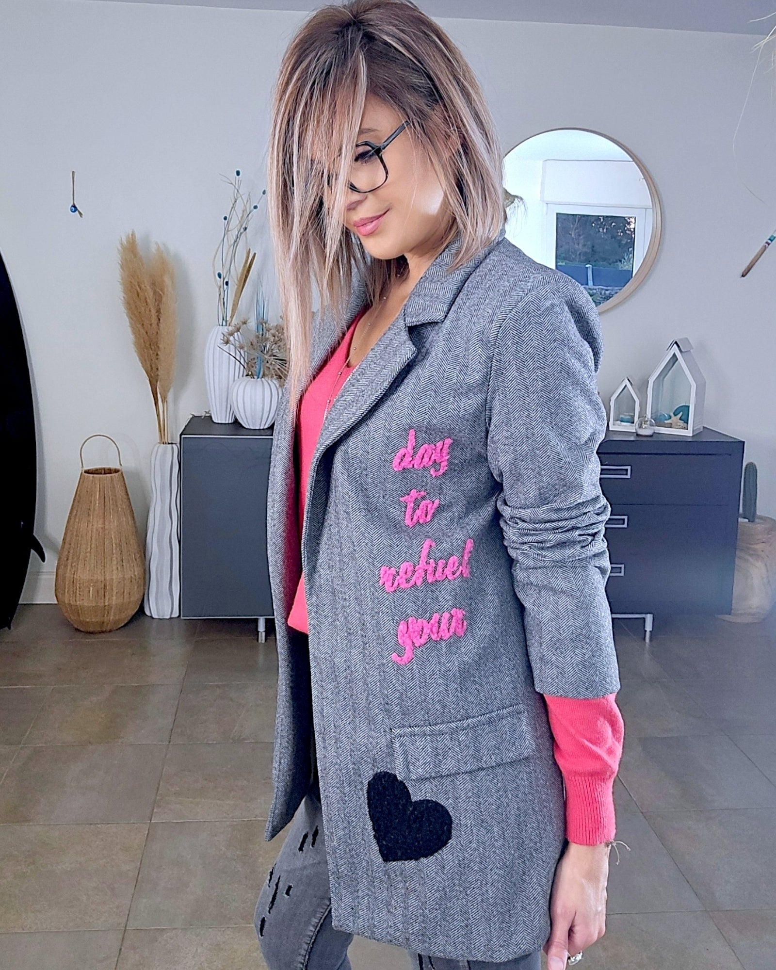 Veste tags en chevron