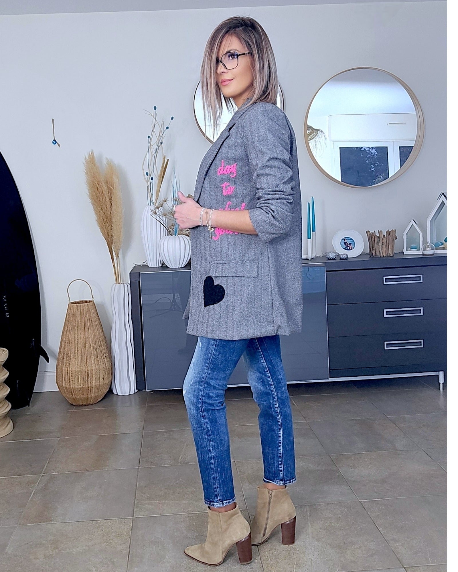 Veste tags en chevron