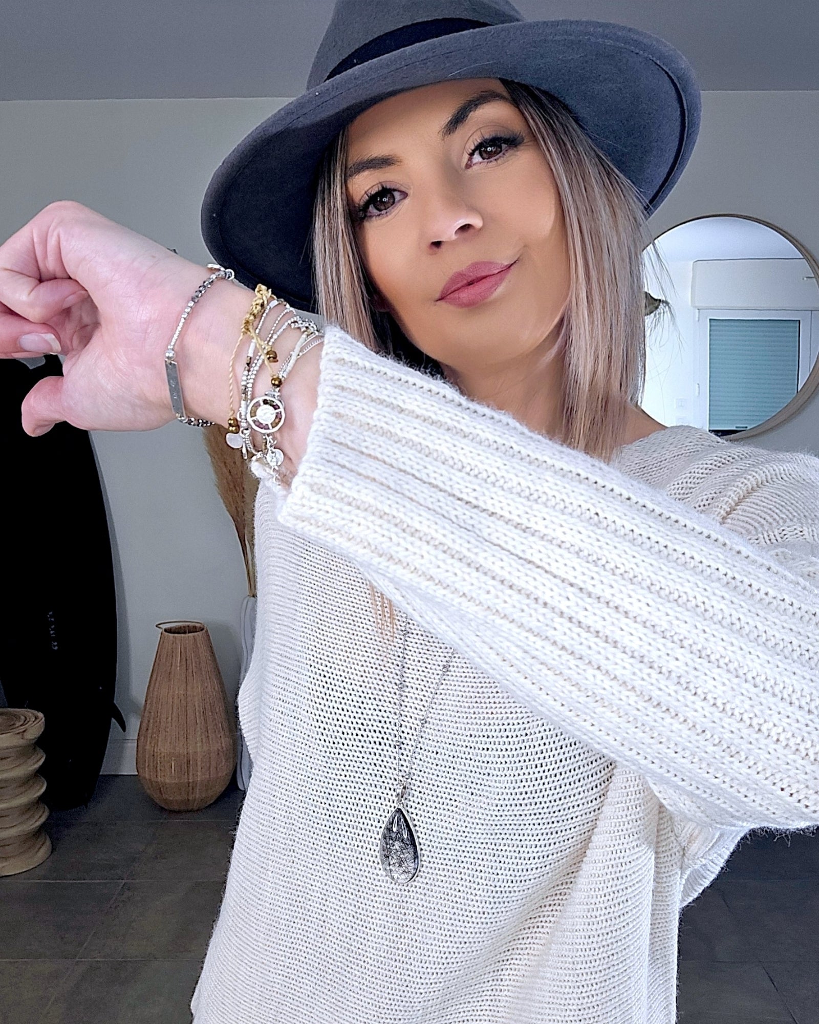 Robe pull beige clair