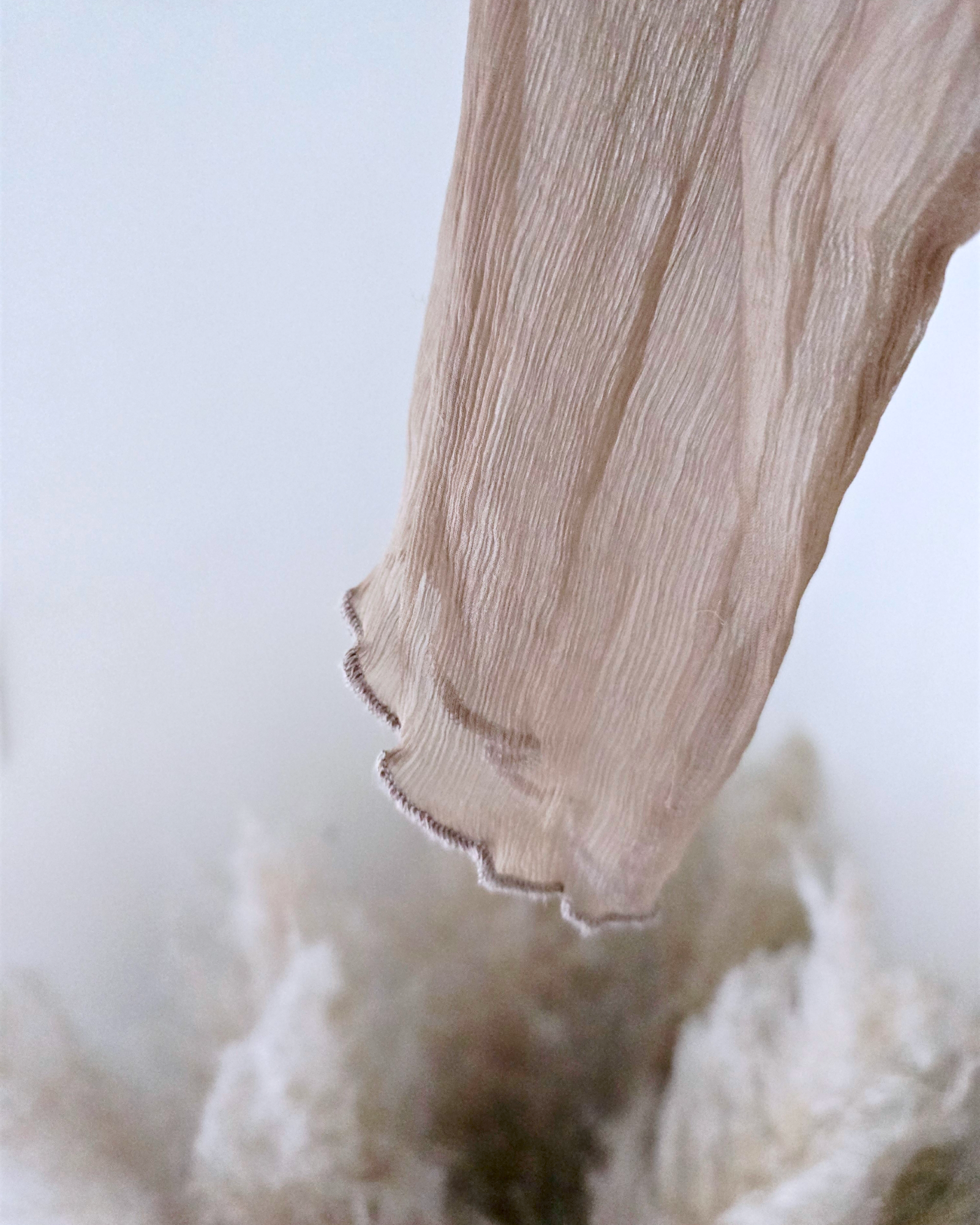 Robe Sharon bi-matière beige