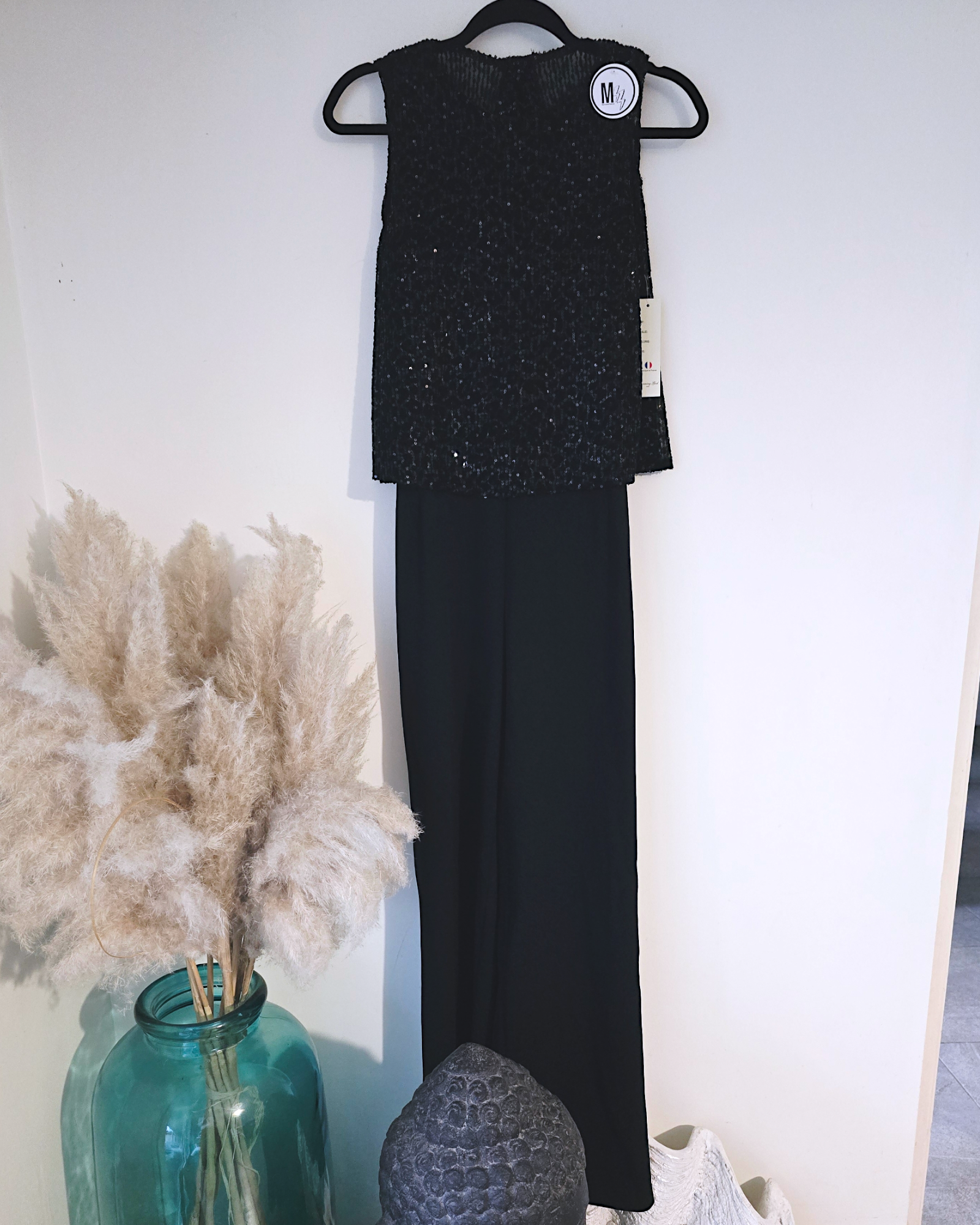 Combinaison noire dos ouvert Made in France - 𝐌𝐚𝐫𝐢𝐧𝐚𝟒𝟒𝐟𝐚𝐦𝐢𝐥𝐲
