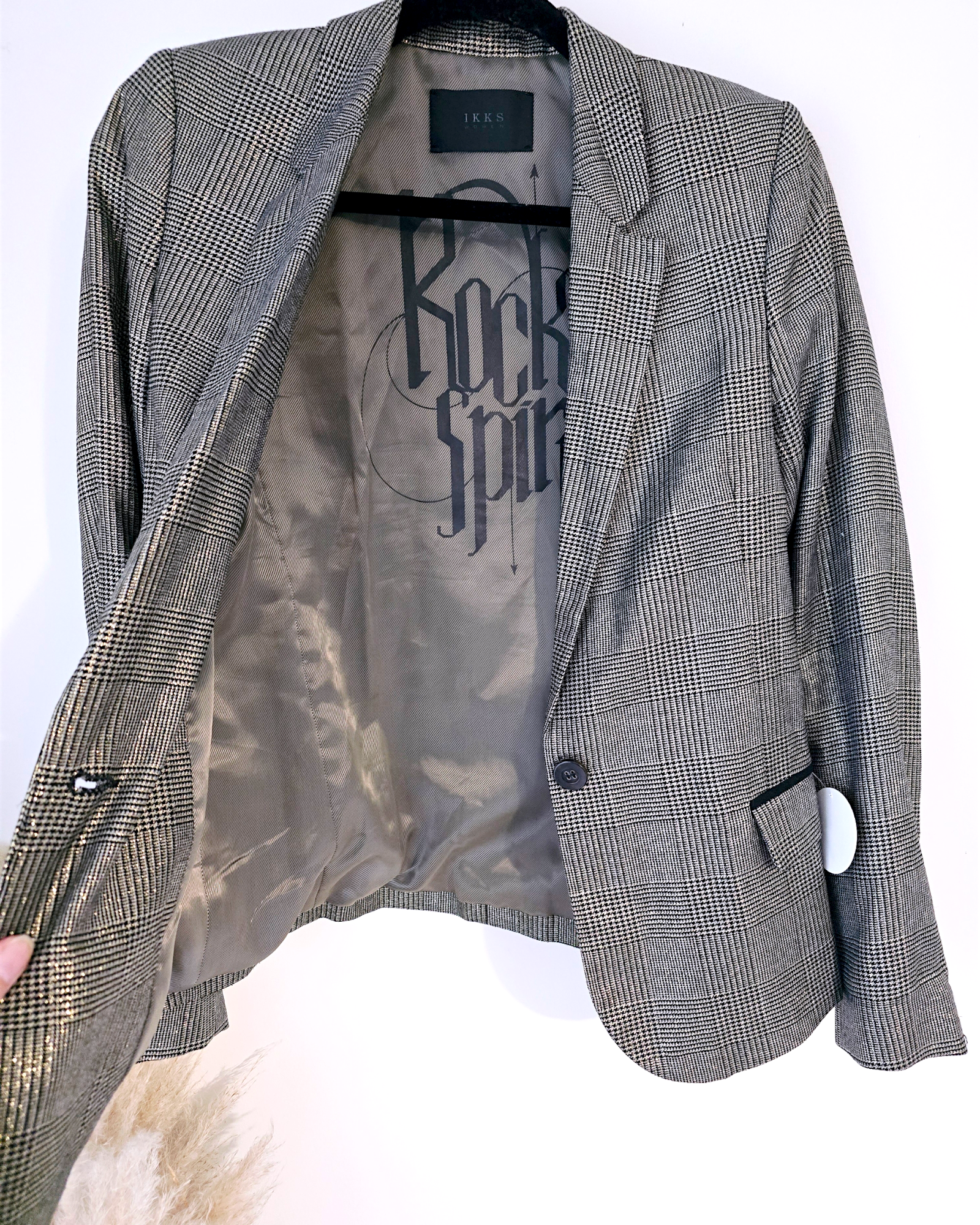 Veste bronze à carreaux noirs