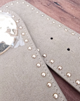 Ceinture élastique beige à boucle dorée