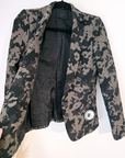 Veste cintrée camouflage à fibres métallisées dorées