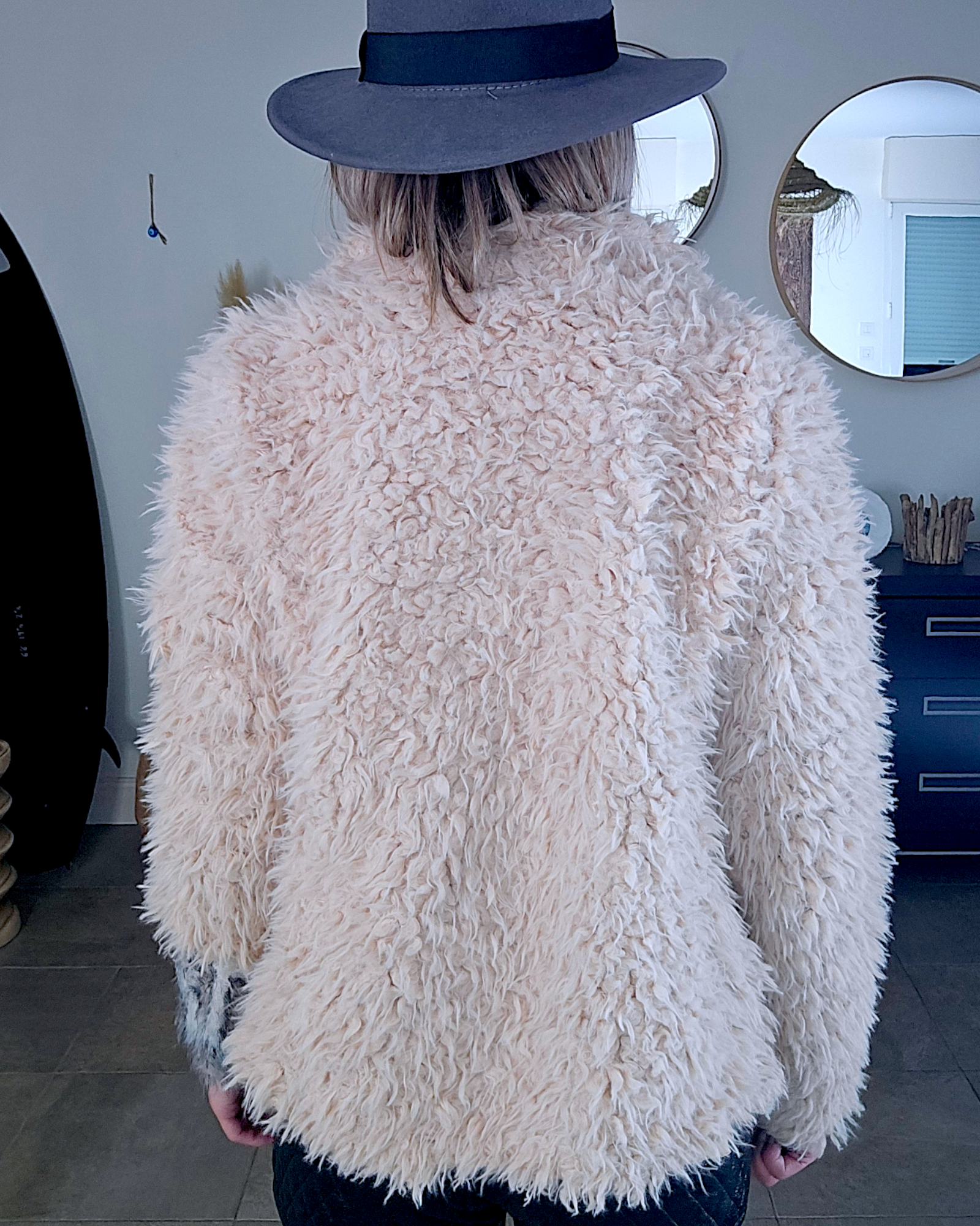 Manteau bouclette beige