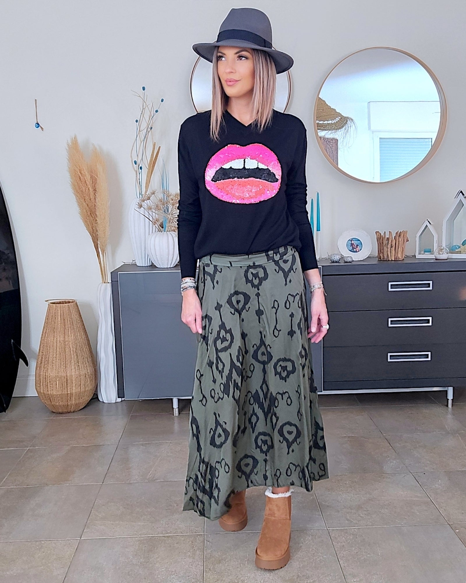Jupe éthnique maxi