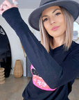 Pull bouche bicolore