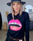 Pull bouche bicolore