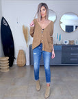 Cardigan long esprit militaire