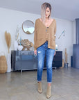 Cardigan long esprit militaire