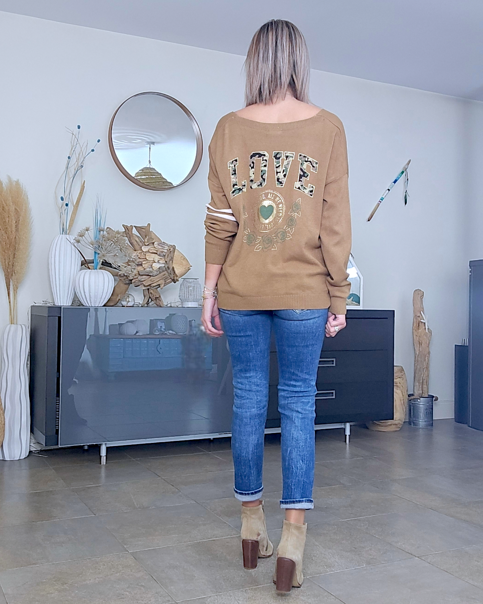 Cardigan long esprit militaire