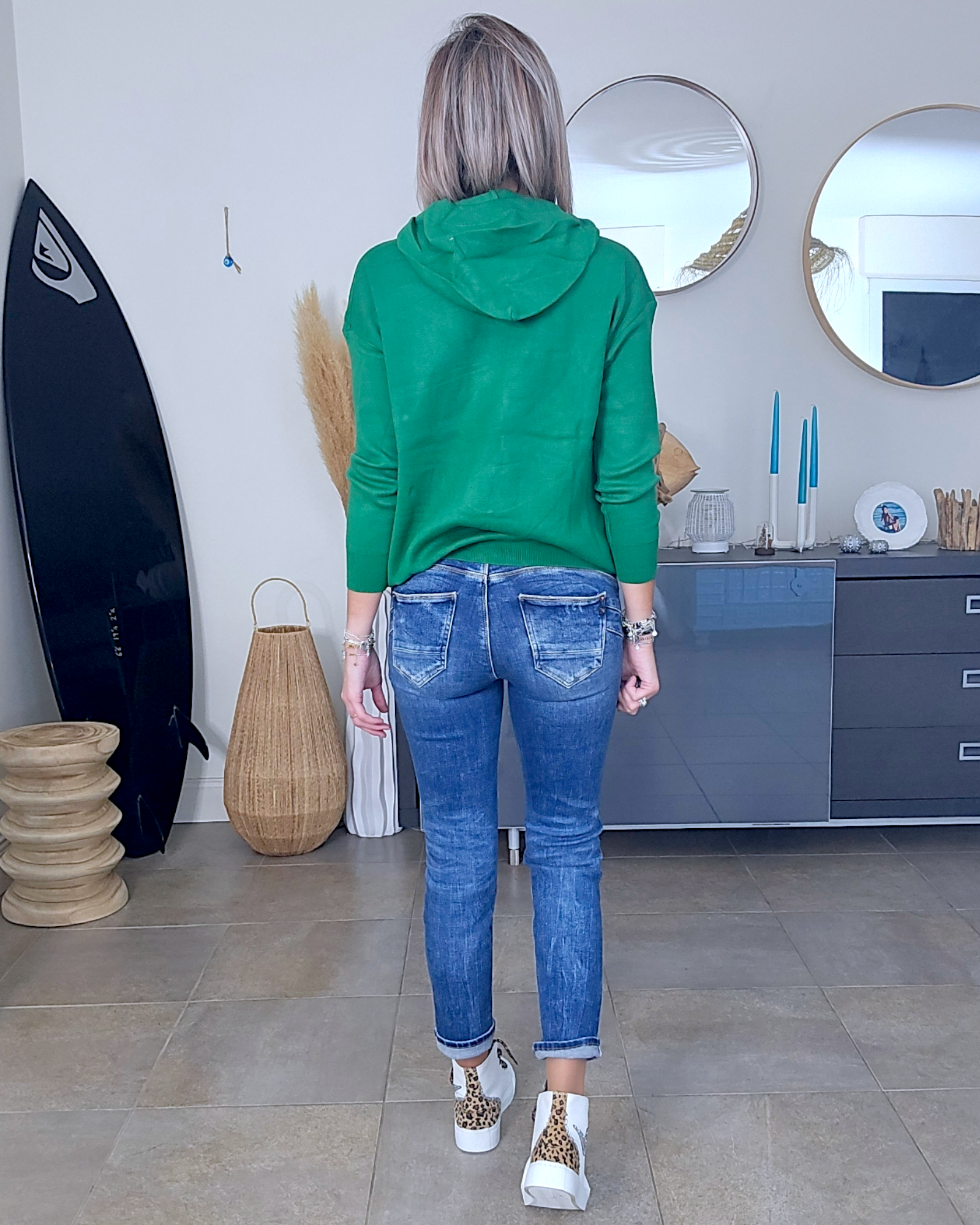 Pull maille à capuche