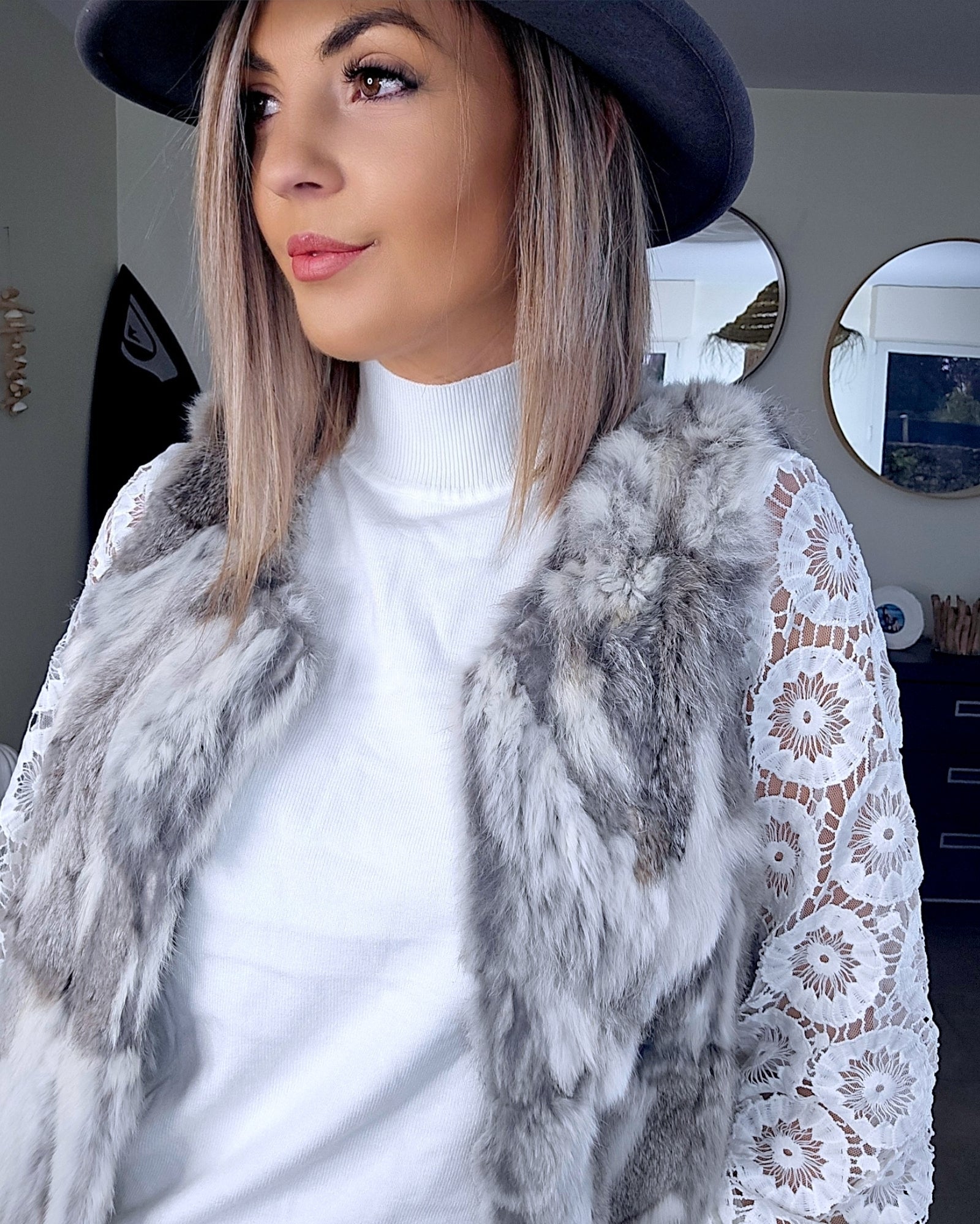 Veste fourrure sans manche