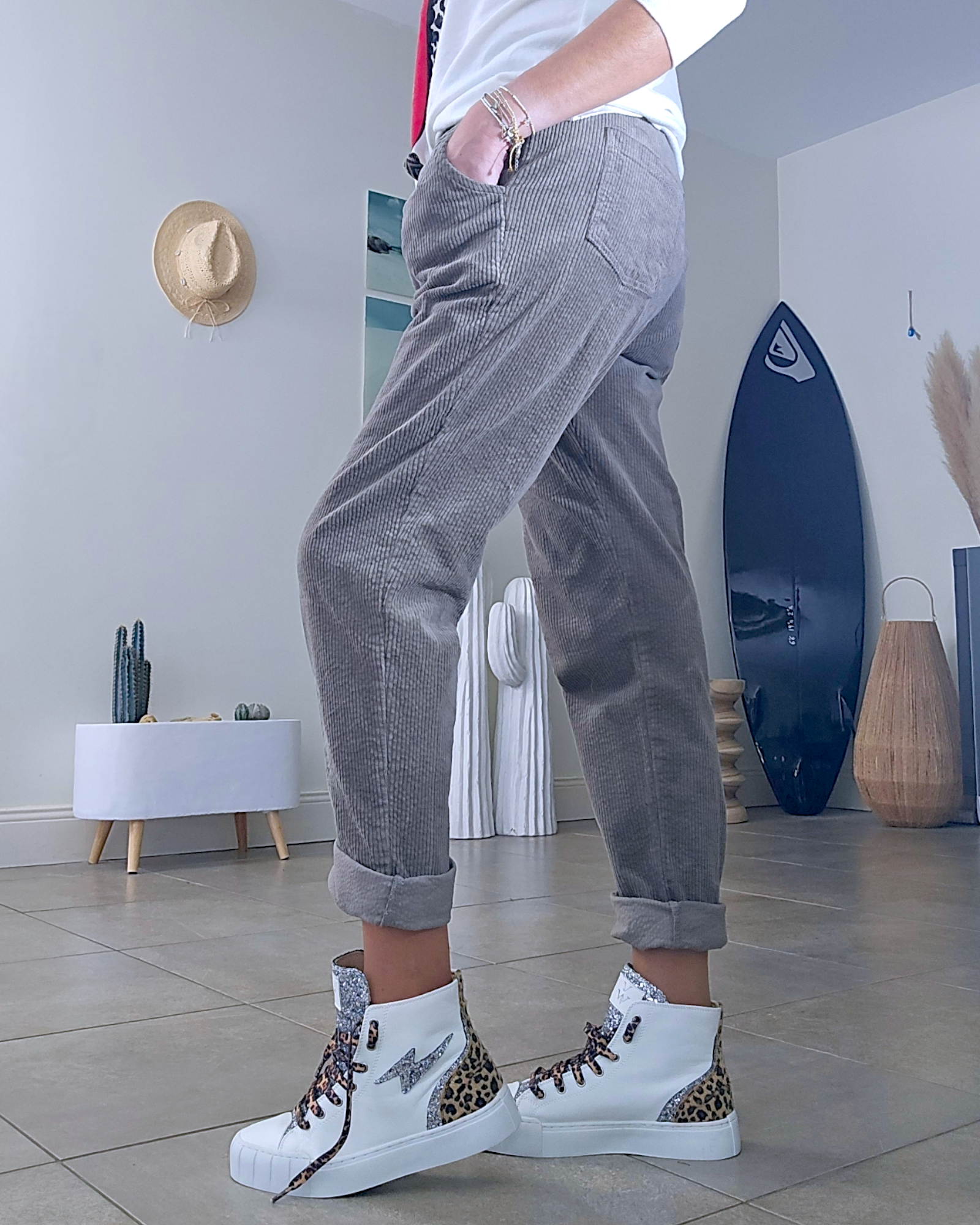 Pantalon jogg velours