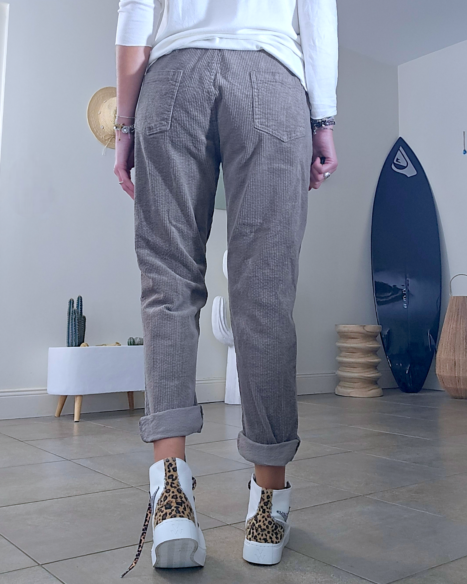Pantalon jogg velours
