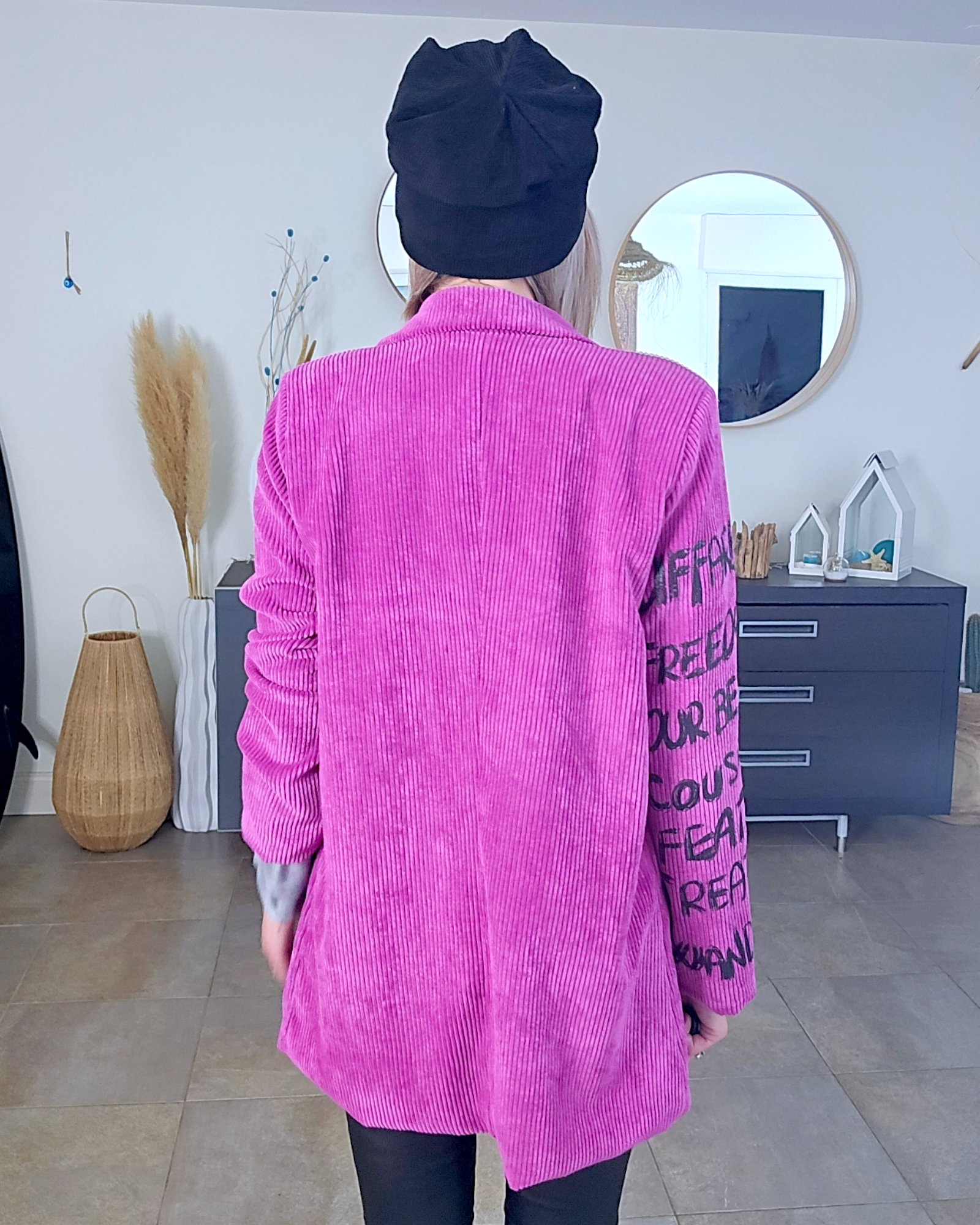 Veste velours côtelé à tags