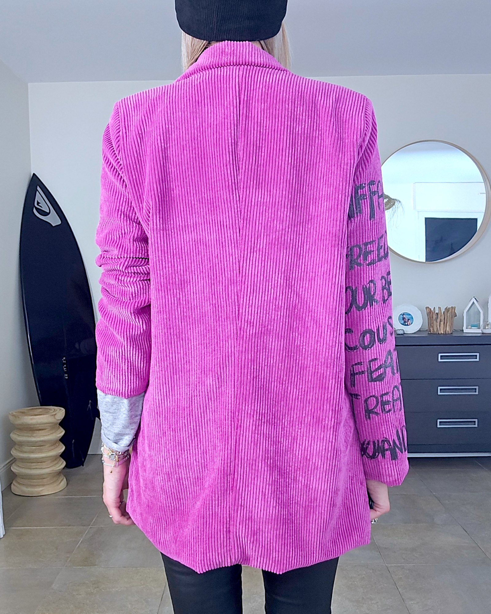 Veste velours côtelé à tags