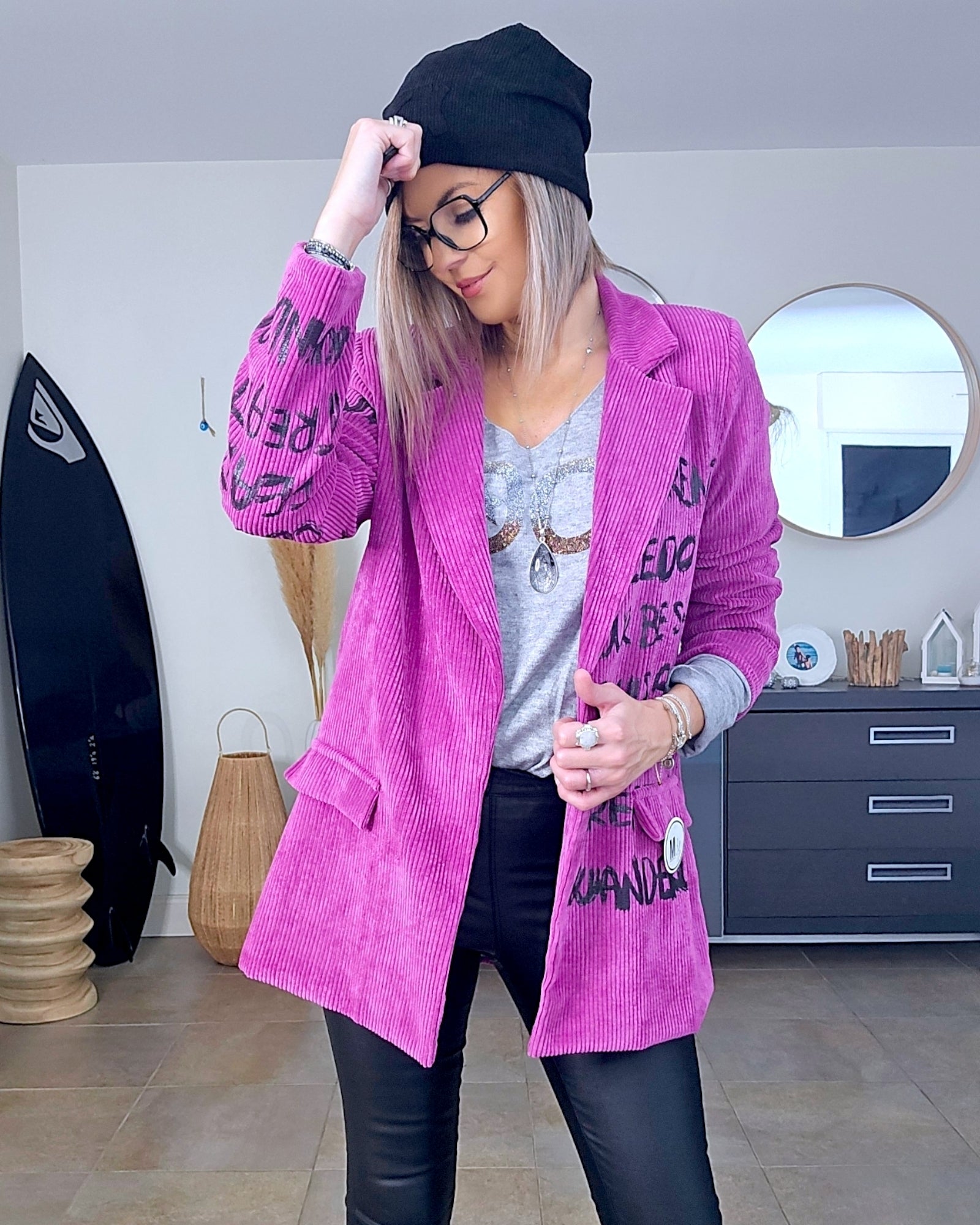 Bonnet velours noir