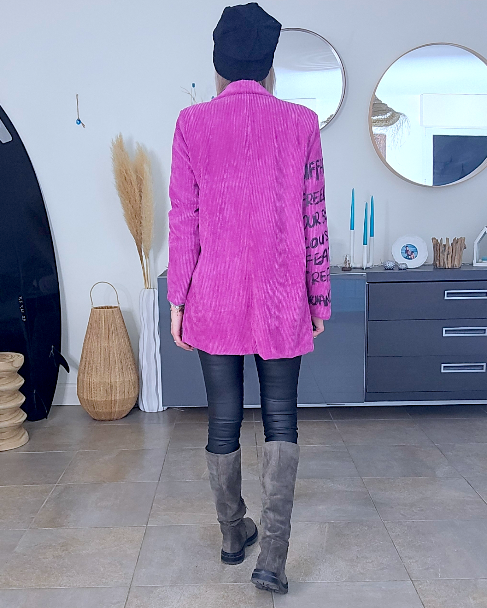 Veste velours côtelé à tags