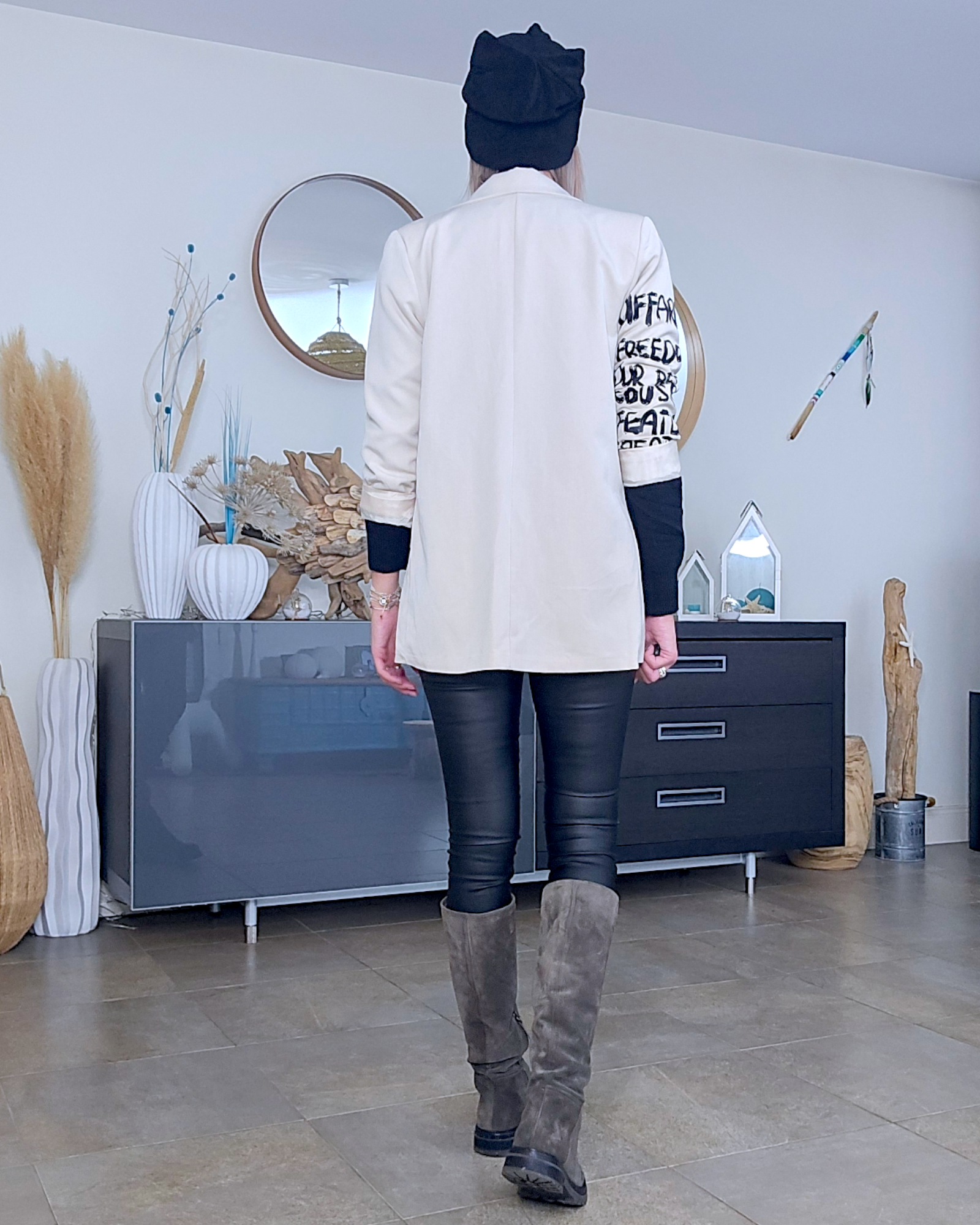 Veste tags boy écru