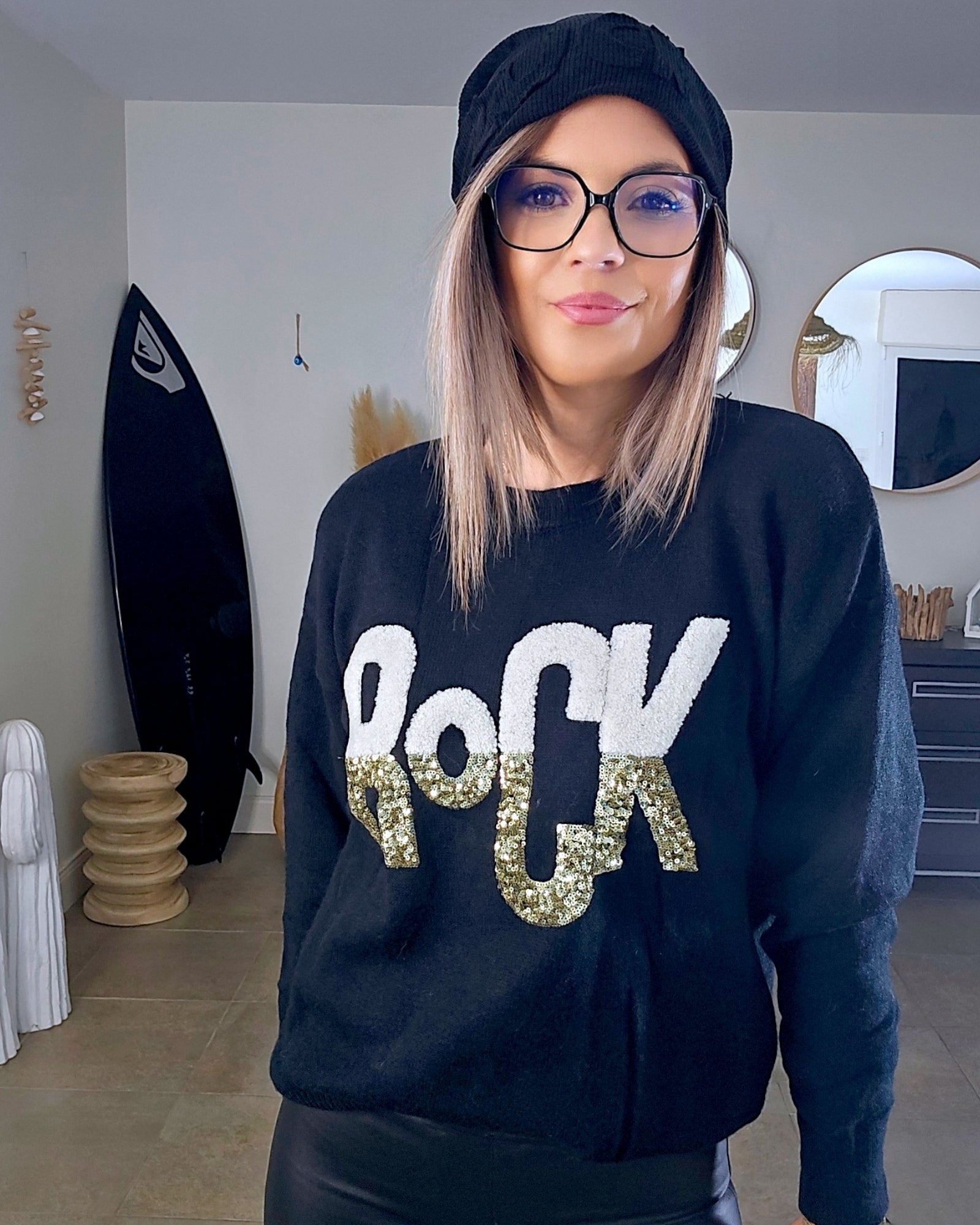Bonnet velours noir