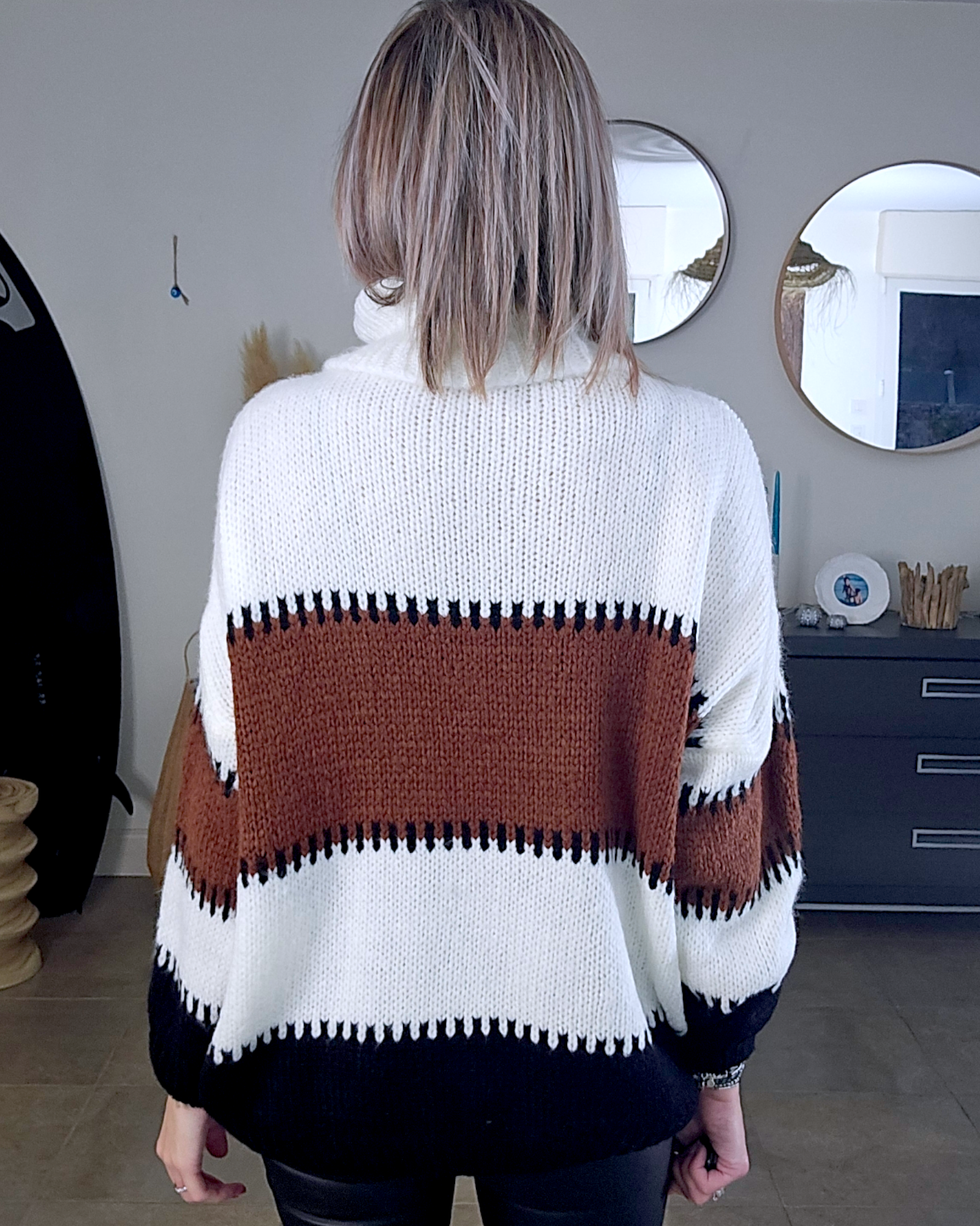 Pull long tricolore