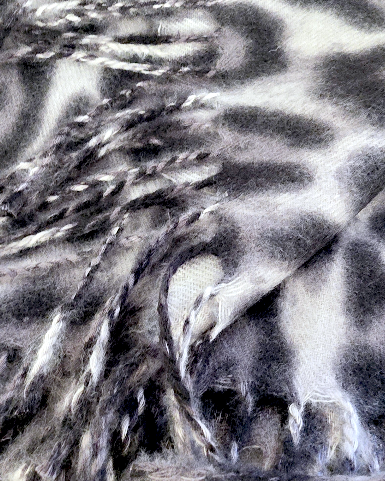 Écharpe cachemire léo gris