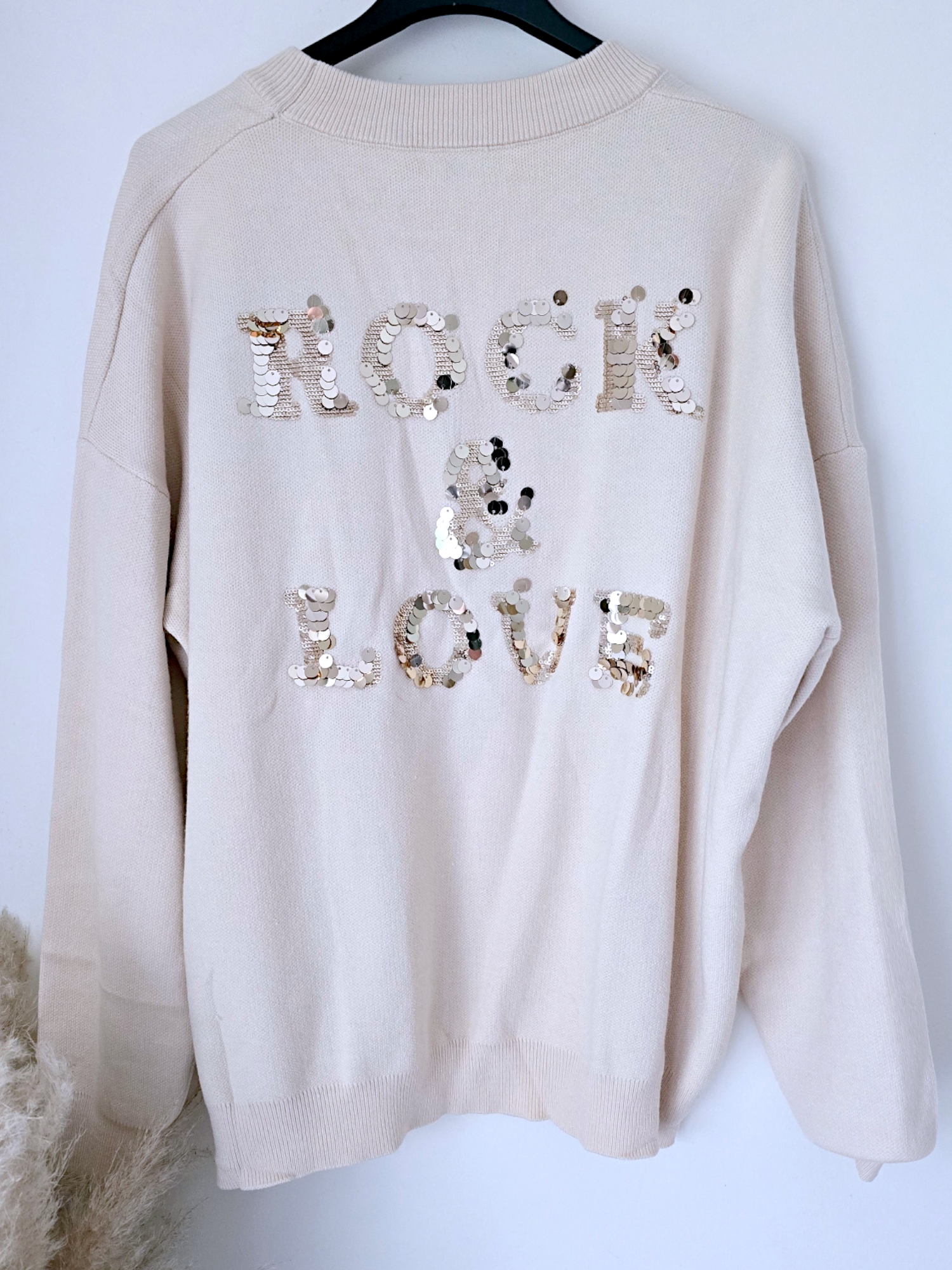 Sweat maille rock&amp;love beige clair