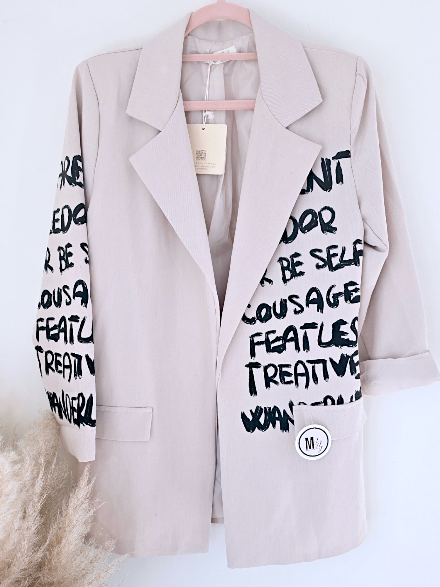 Veste tags boy écru