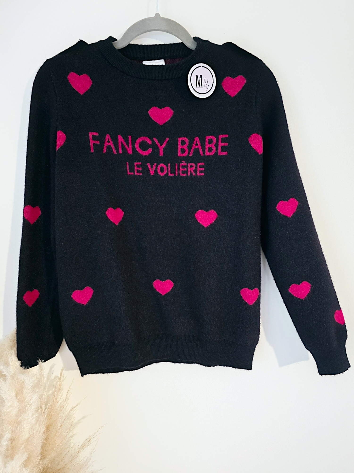 Pull cœur fuchsia