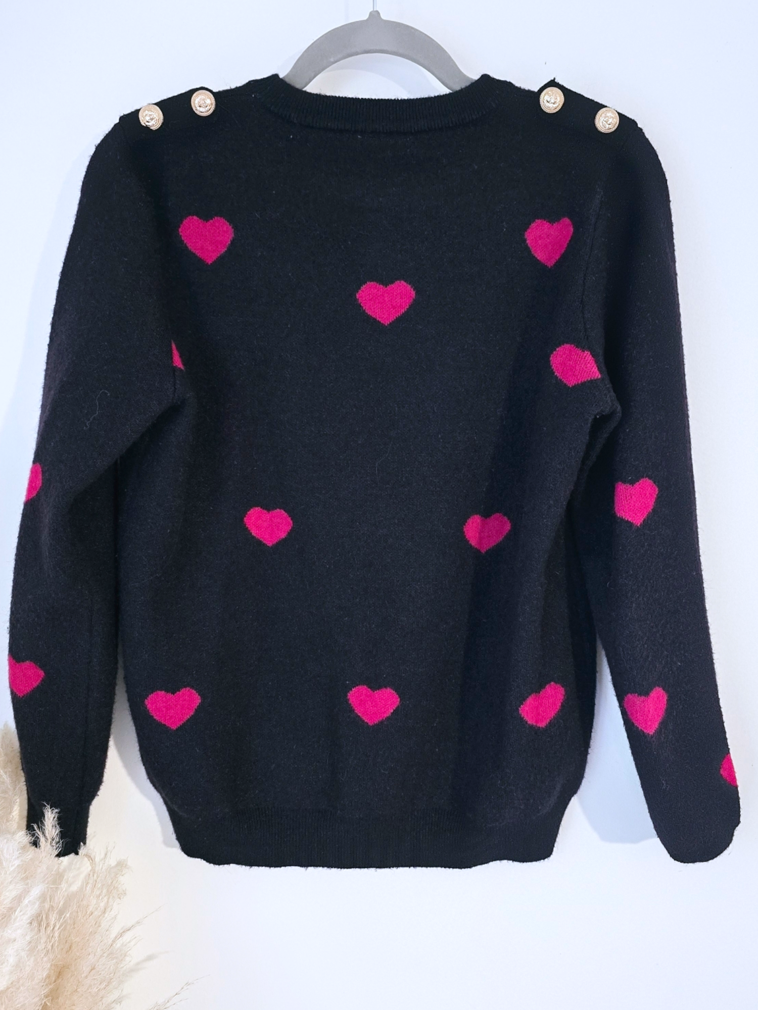 Pull cœur fuchsia