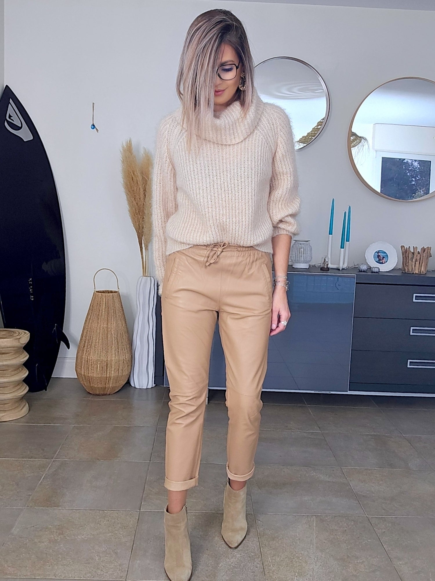 Pull col roulé