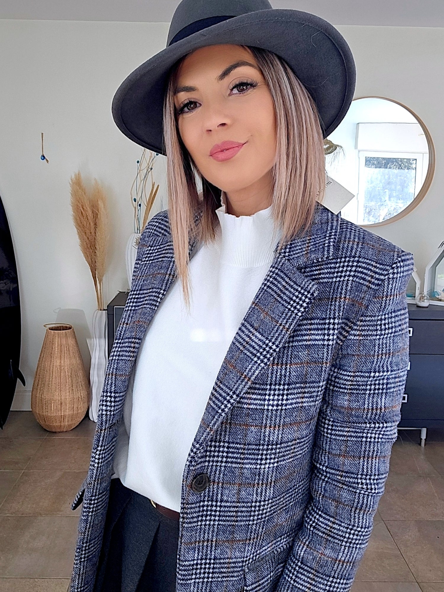 Manteau à carreaux