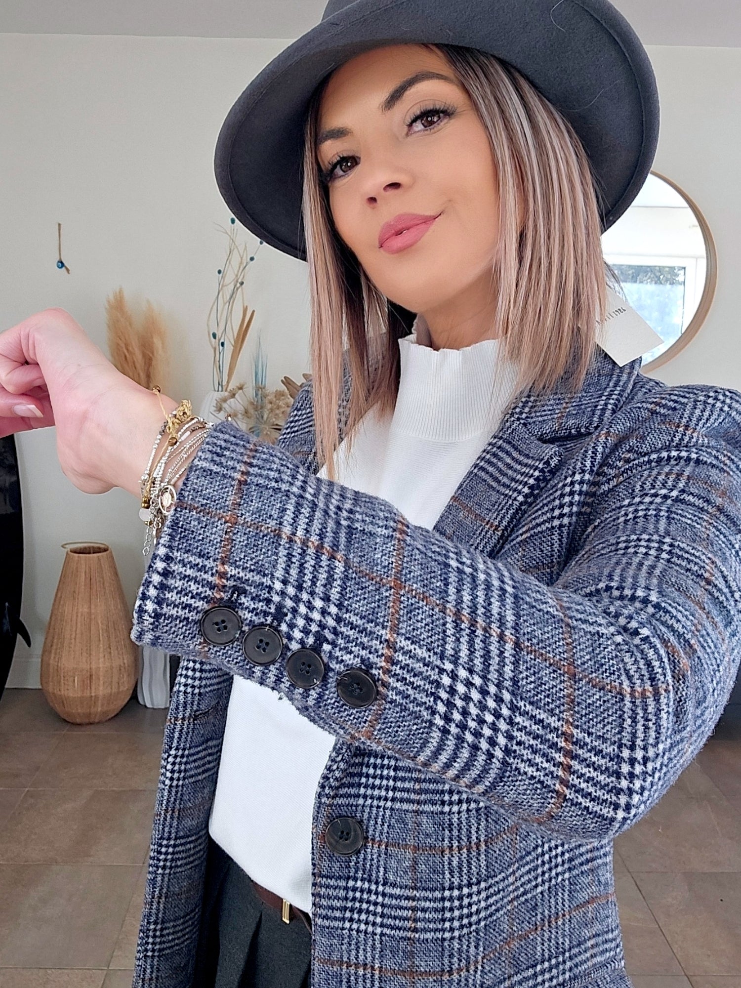 Manteau à carreaux