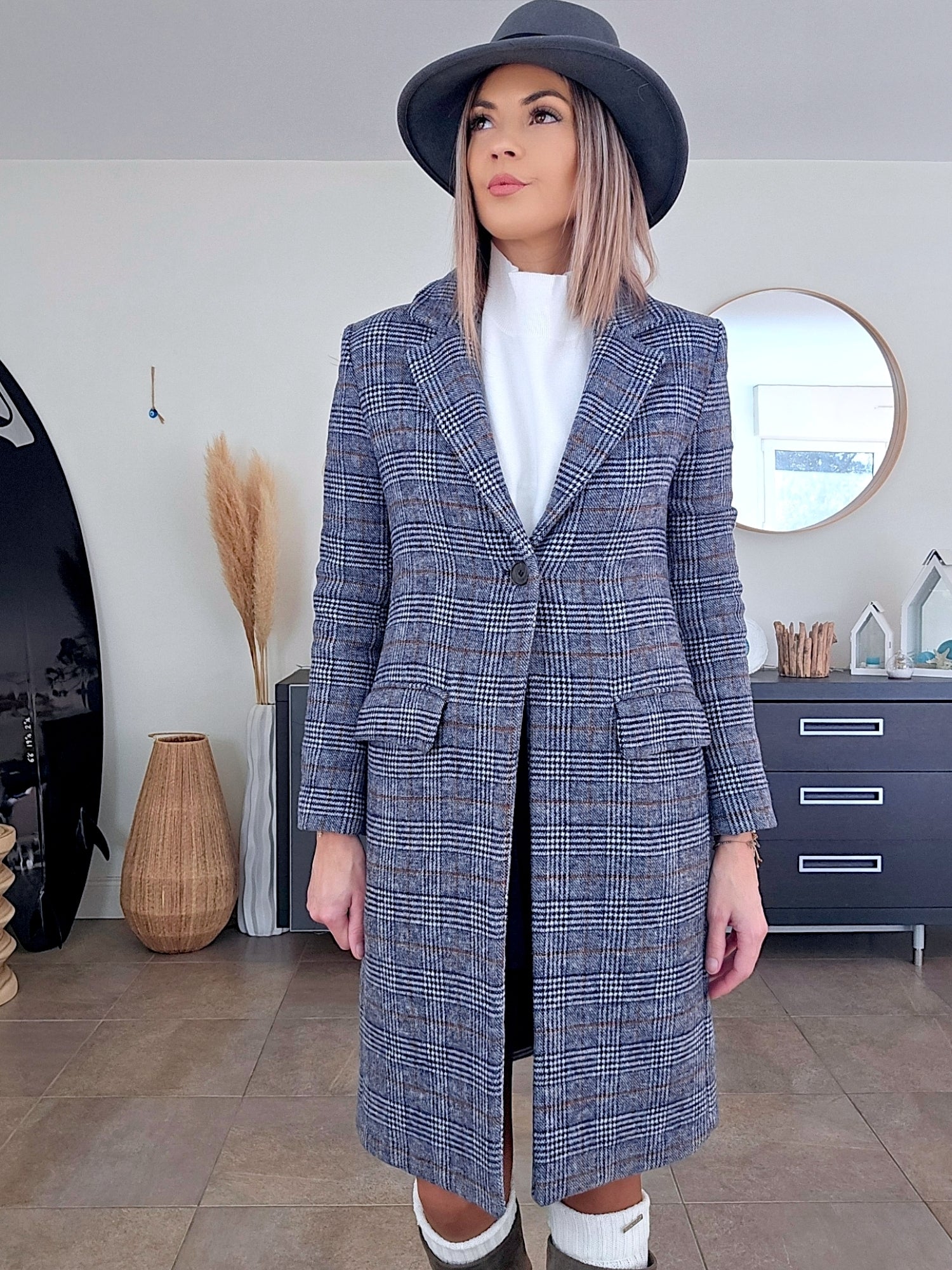 Manteau à carreaux