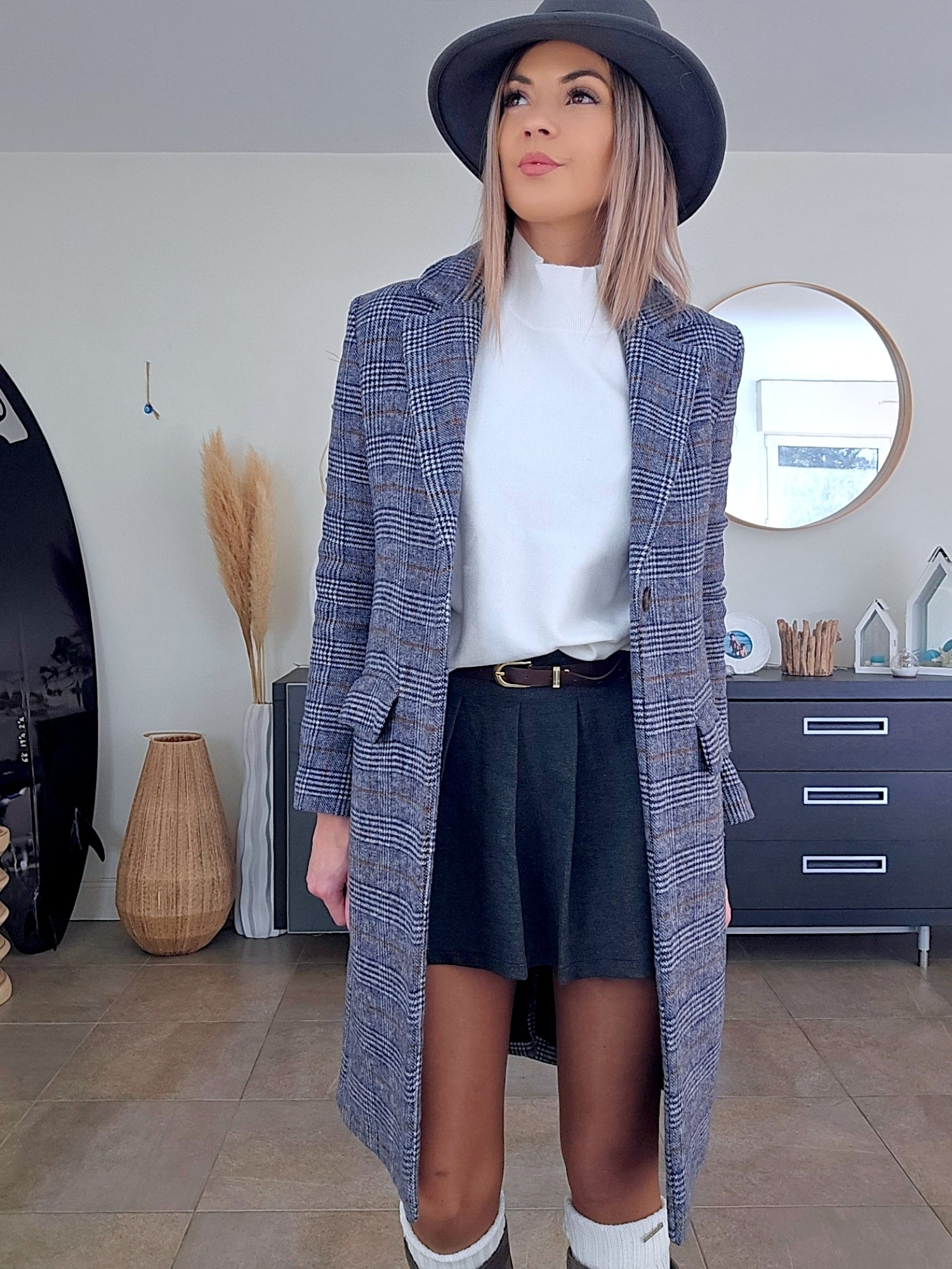 Manteau à carreaux