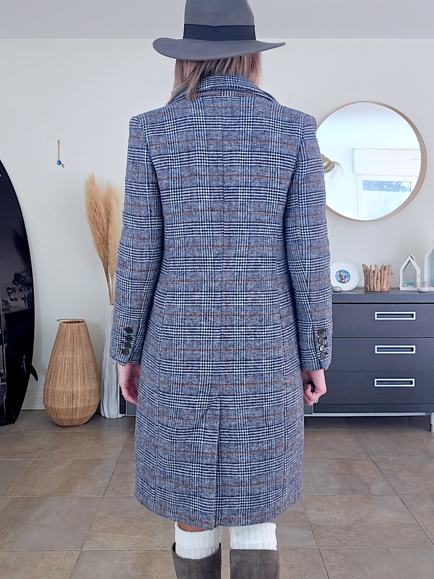 Manteau à carreaux