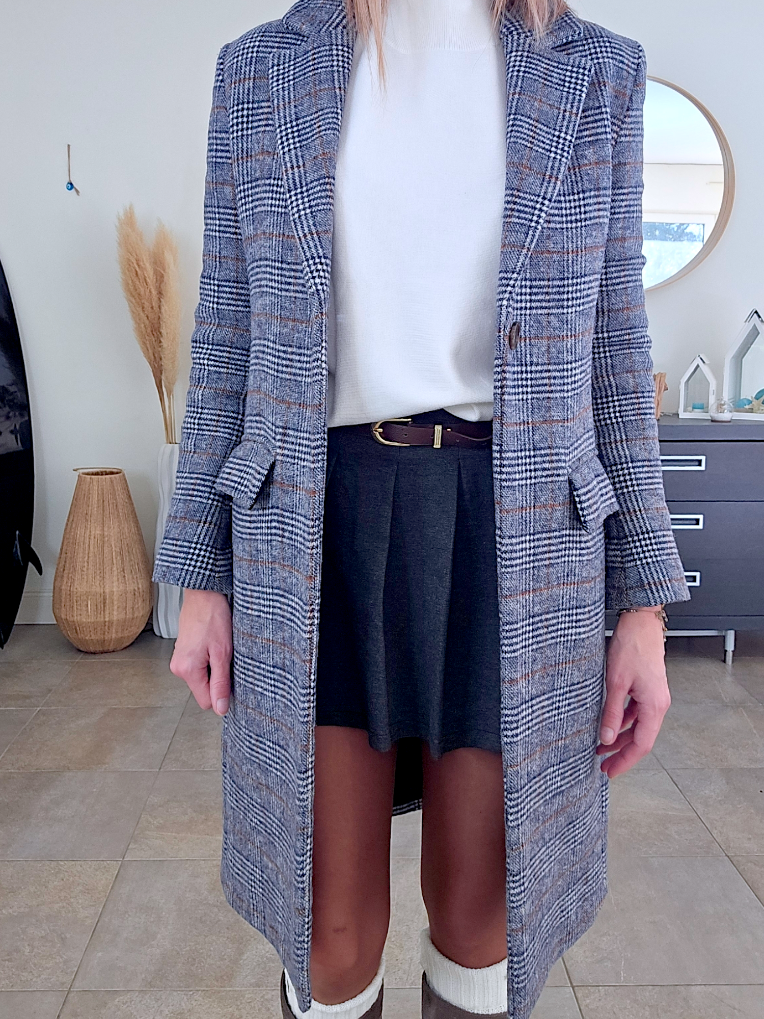 Manteau à carreaux