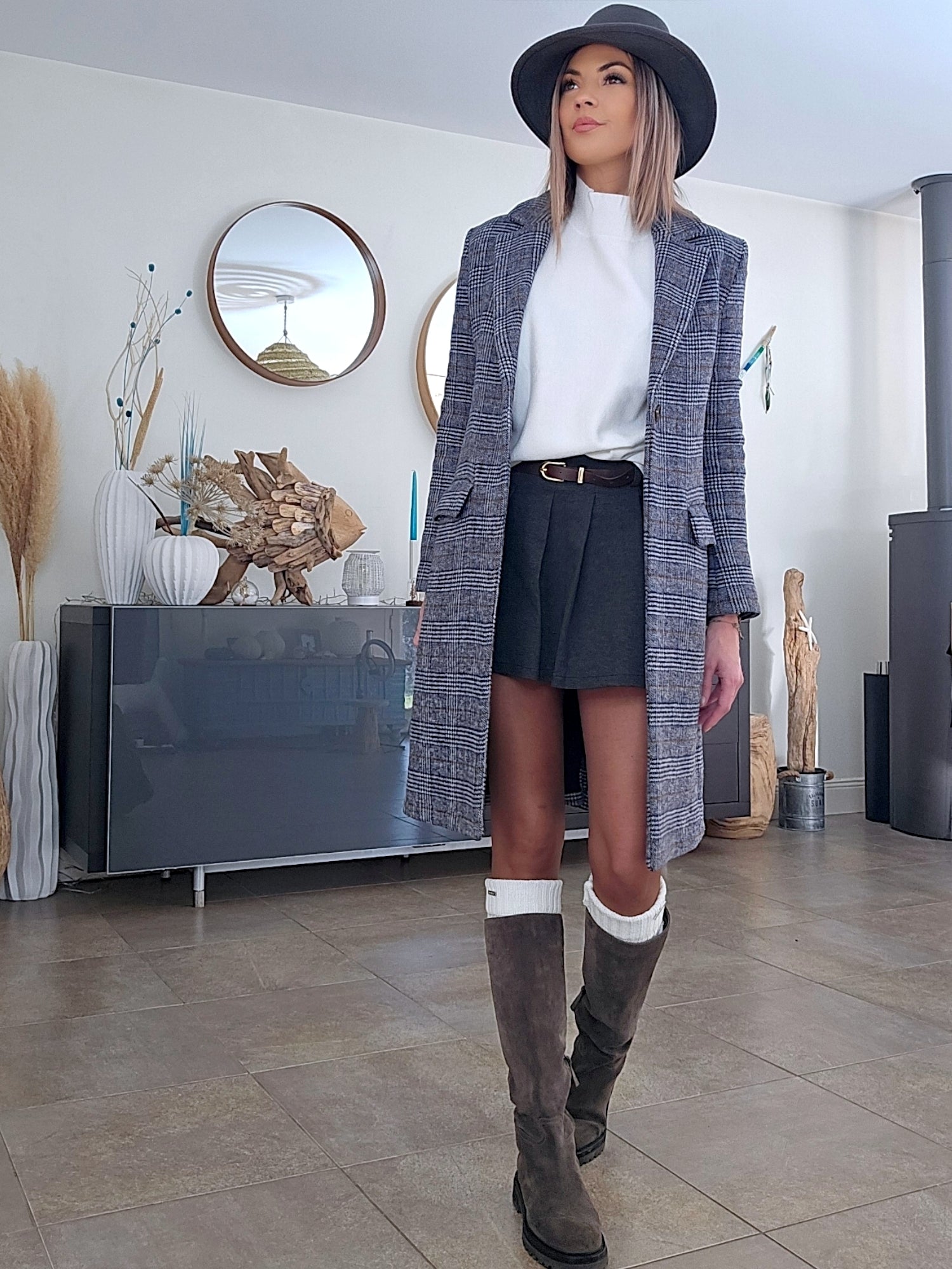 Manteau à carreaux
