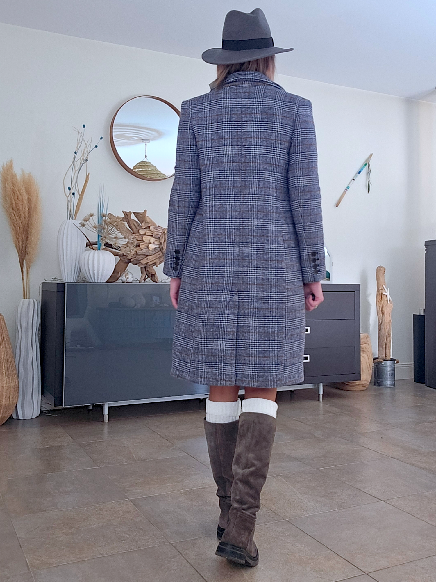 Manteau à carreaux