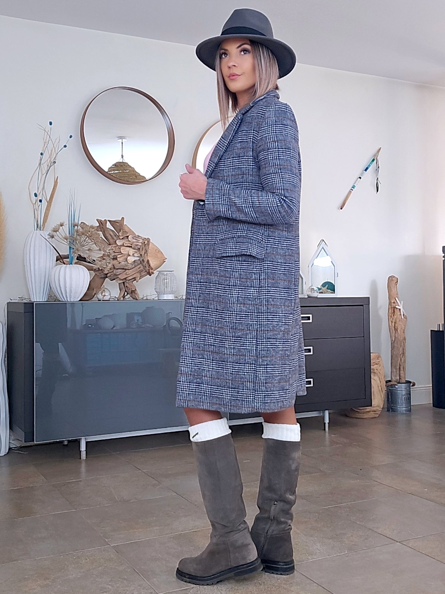Manteau à carreaux