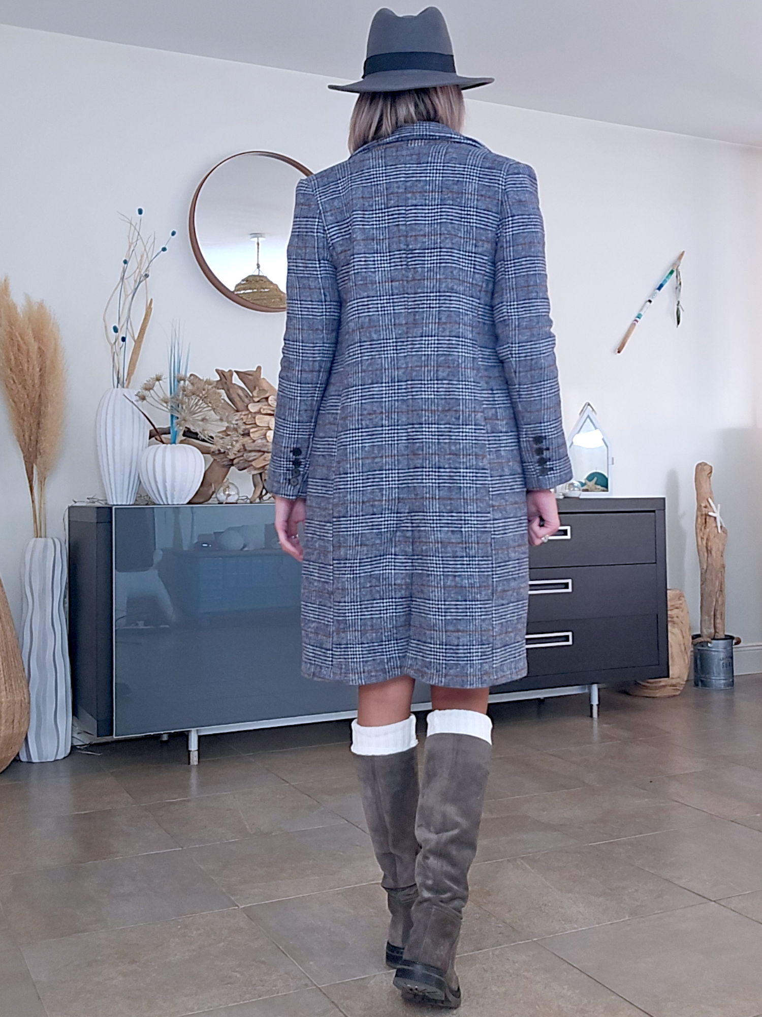 Manteau à carreaux