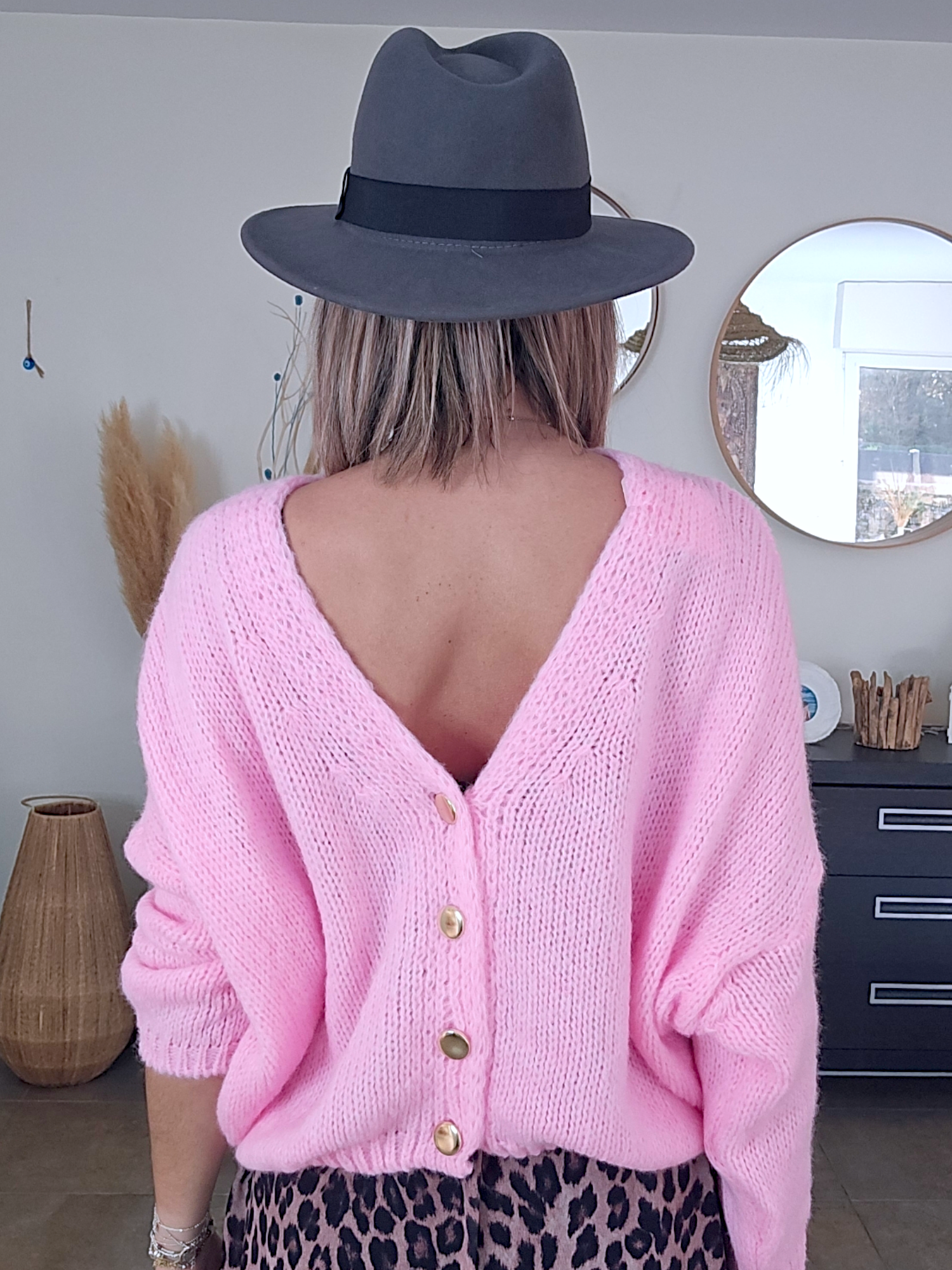 Cardigan bonbon double sens
