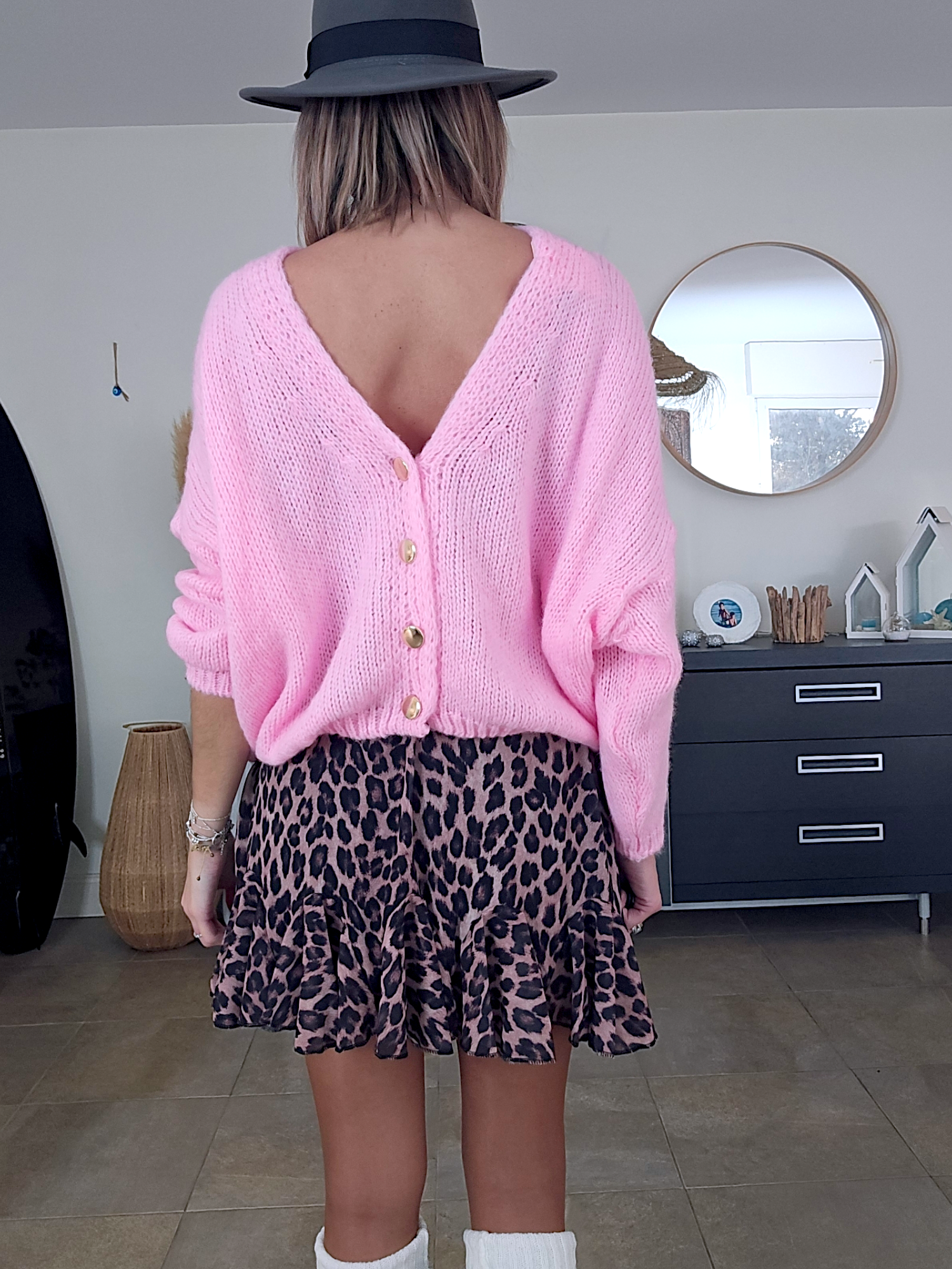 Cardigan bonbon double sens