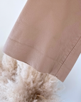 Pantalon jog en cuir beige