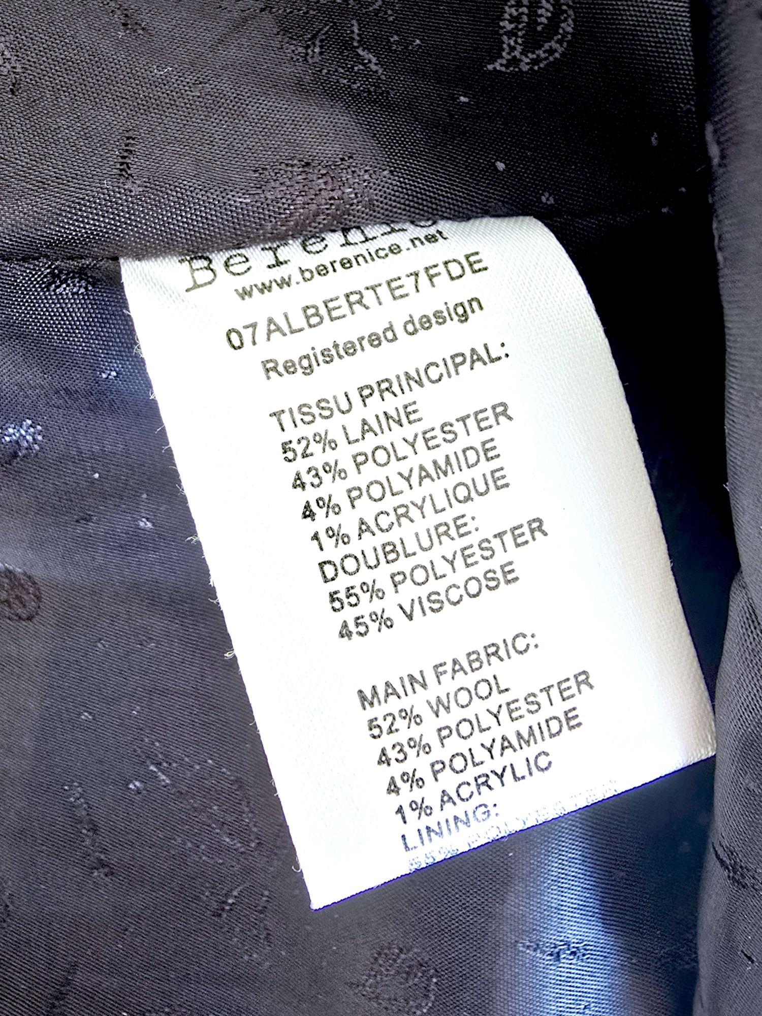 Manteau à carreaux