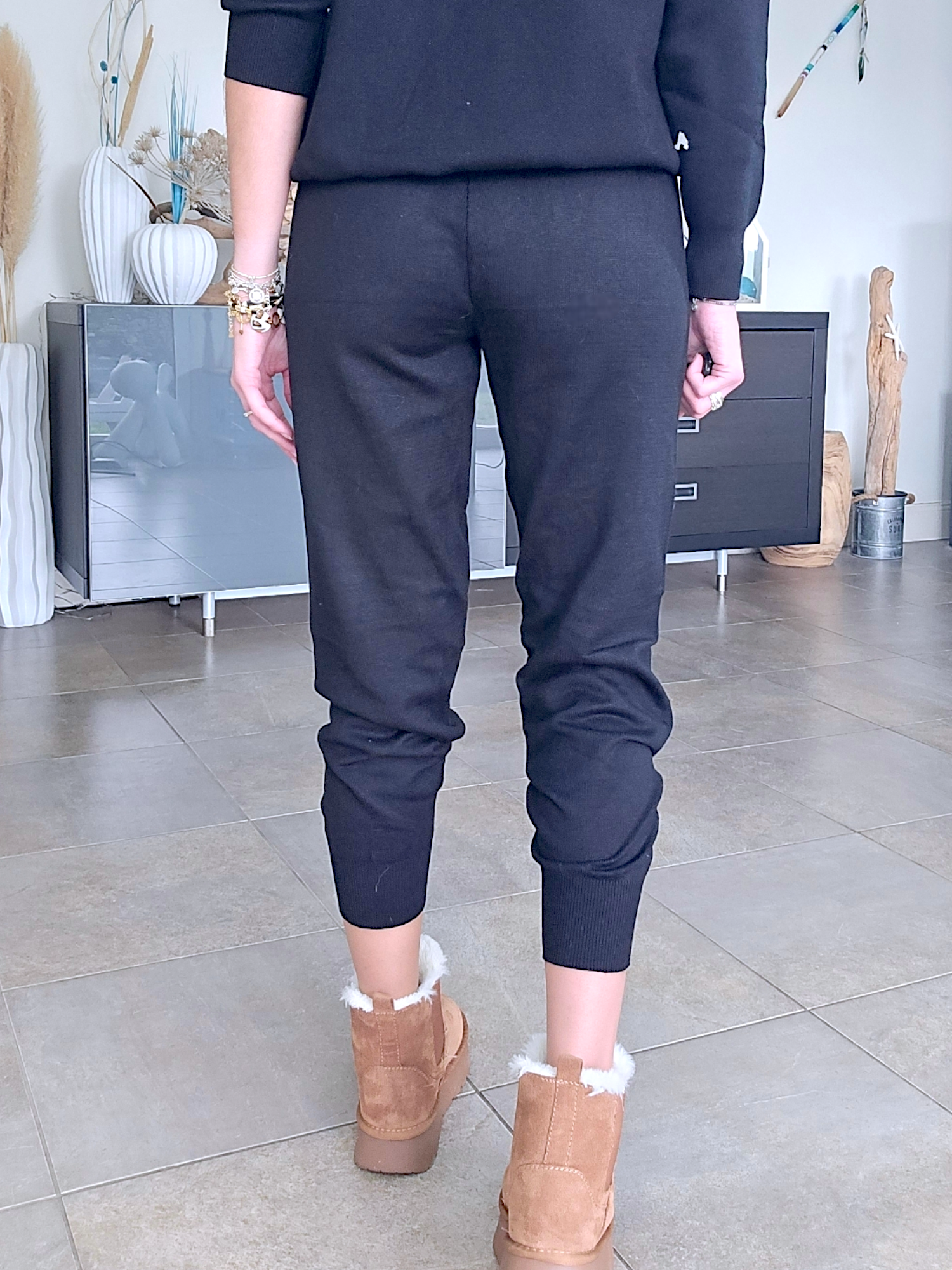 Jogg en maille noir