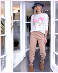 Jogg en maille beige
